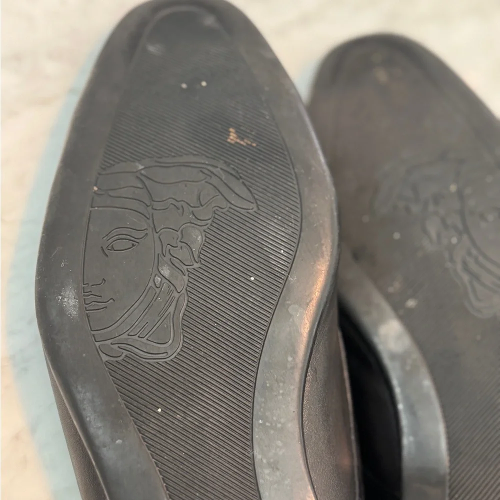 Men's Versace Black Leather Dress Shoes - Picture 8 of 8